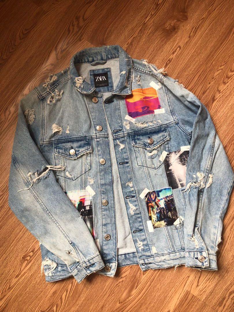 cheap distressed denim jacket