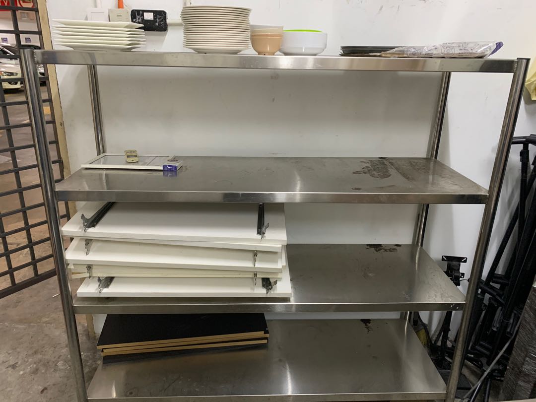 4 Tier Stainless Steel Rack Shelf, Furniture & Home Living ...