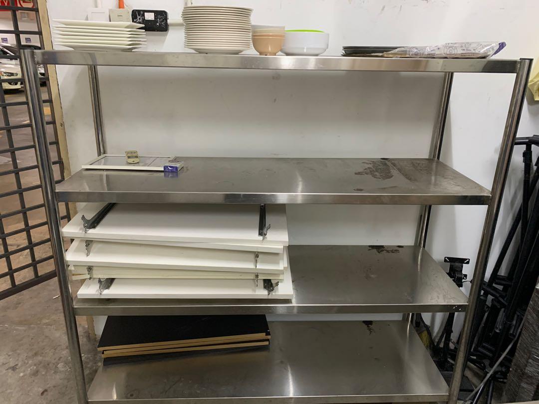 4 Tier Stainless Steel Rack Shelf, Furniture & Home Living ...