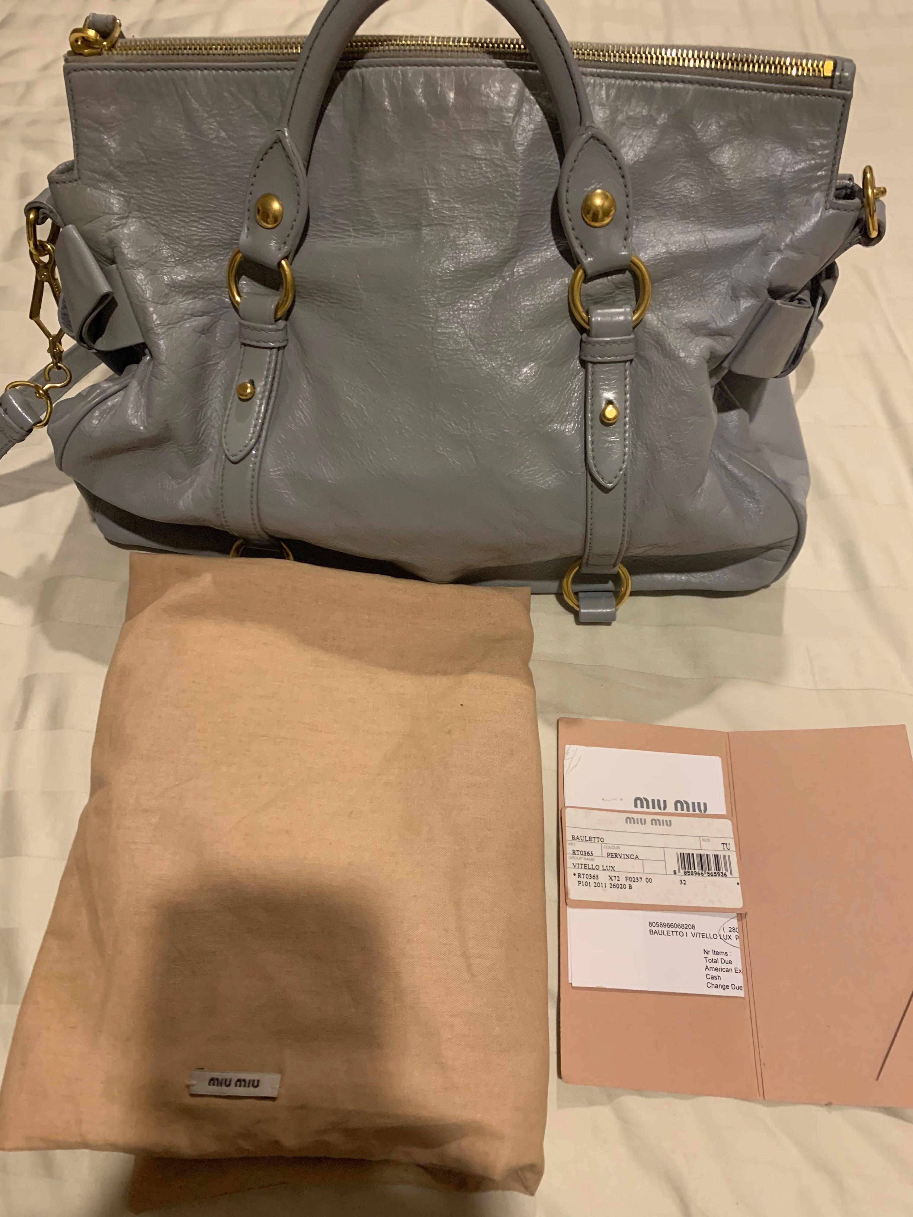 Authentic Miu Miu Vitello Lux Bow Bag with receipt retailing 2.5k Women s Fashion Bags Wallets Tote Bags on Carousell