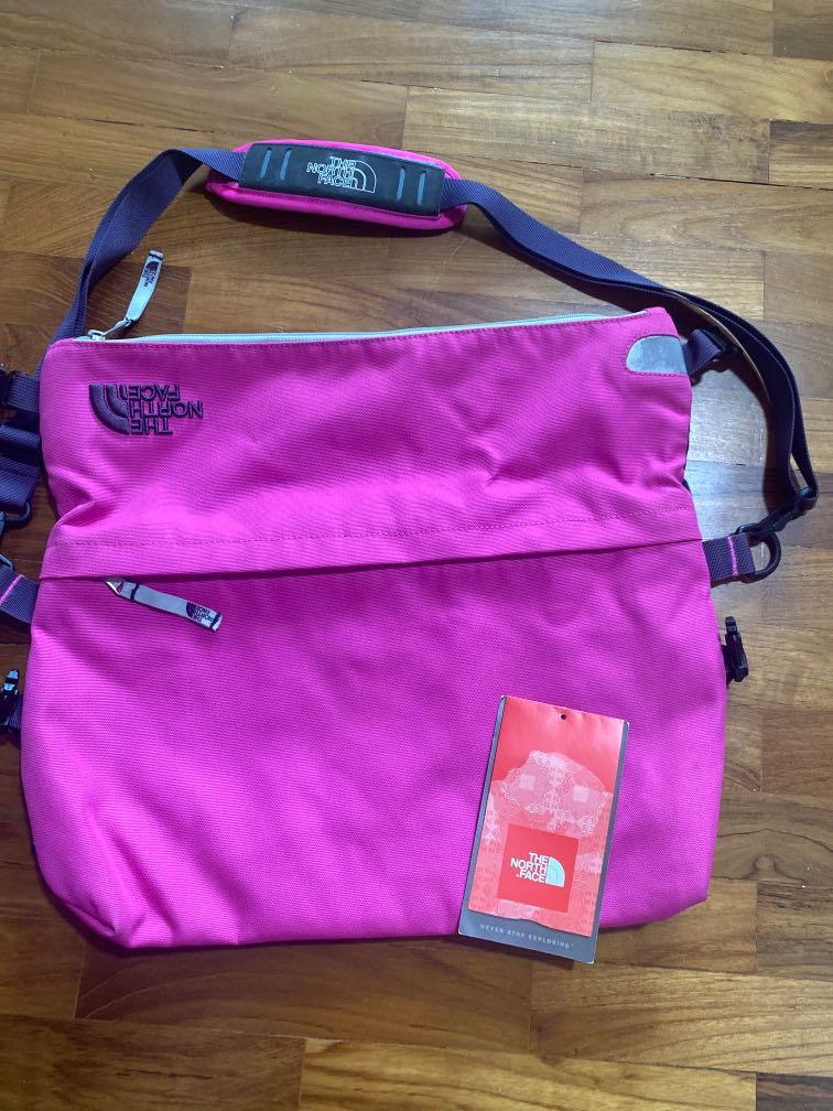 TNF Authentic Northface fushia pink convertible convert messenger crossbody bag