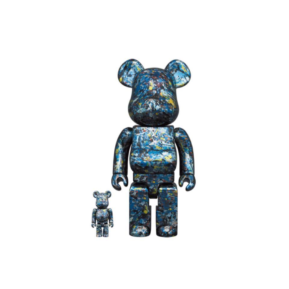 Bearbrick Jackson Pollock chrome version 400+100%, Hobbies & Toys 