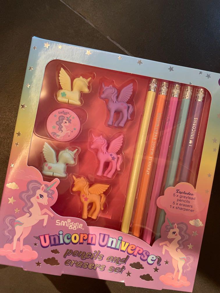 BNIB Smiggle unicorn pencil and eraser ser (Category: Stationery & School Supplies) located in Singapore. Submitted by happydino (Listing ID 1129560191, Image 1). Description: BNIB . Self collection at siglap.