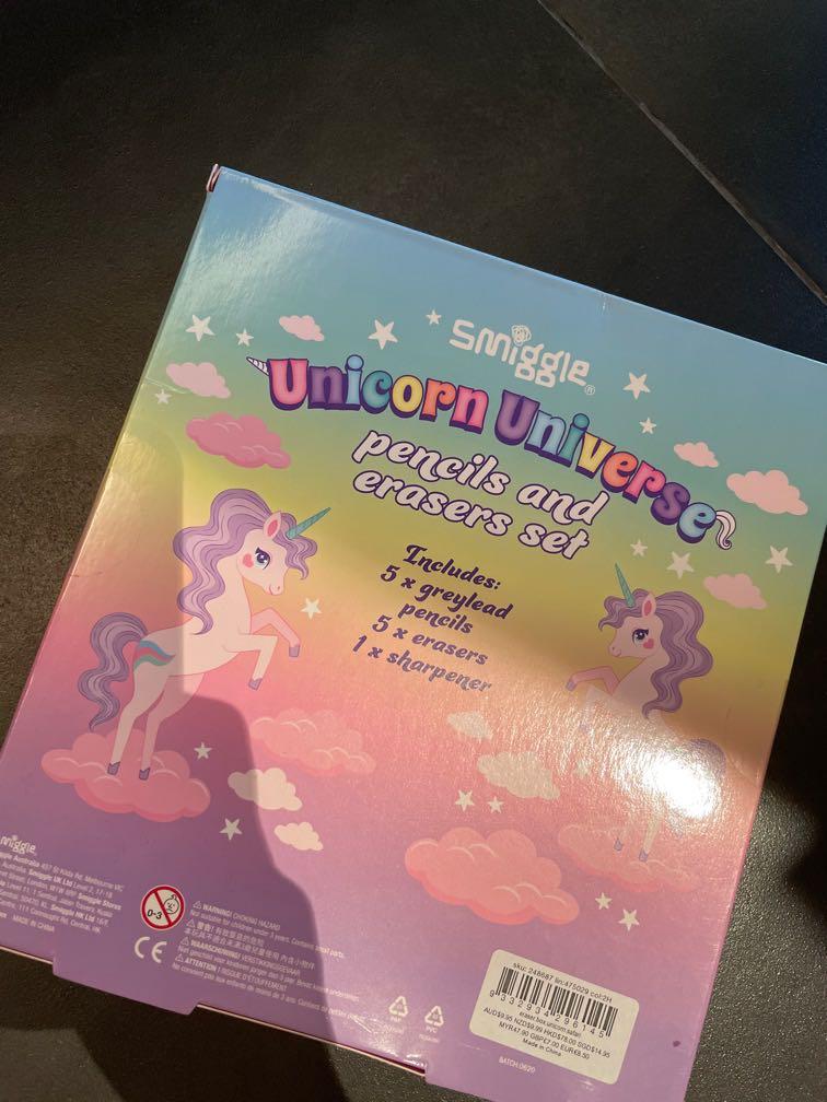 BNIB Smiggle unicorn pencil and eraser ser (Category: Stationery & School Supplies) located in Singapore. Submitted by happydino (Listing ID 1129560191, Image 2). Description: BNIB . Self collection at siglap.