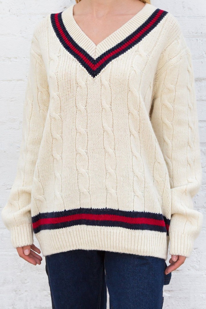 brandy blue and green striped sweater