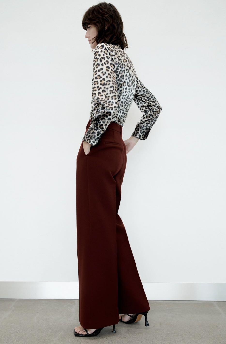 Zara  Pants  Jumpsuits  Zara Burgundy Trousers  Poshmark