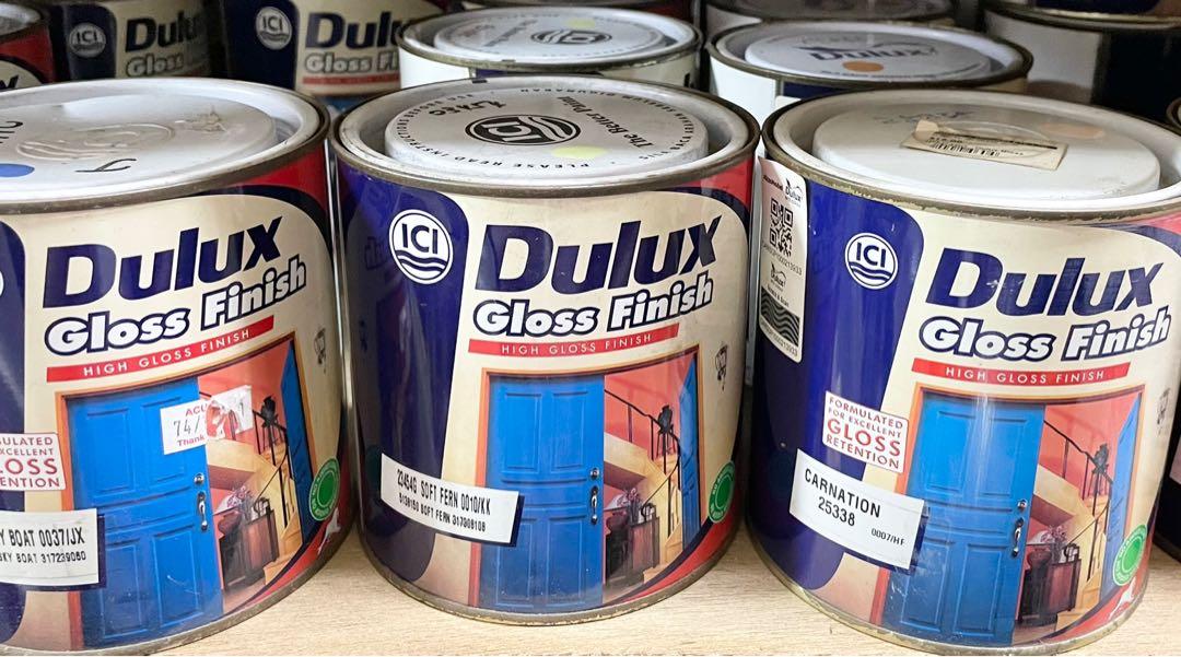 (Buy 1 Free 1) Dulux Gloss Finish Oil Base Solvent Paint 1L for selected colours, Furniture