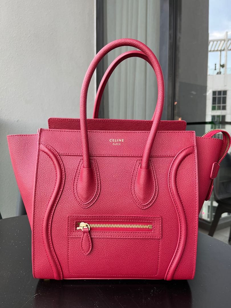 celine micro luggage red