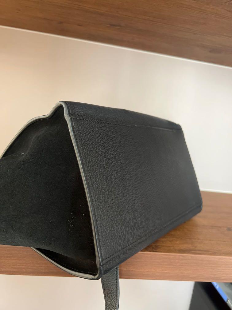 Celine trapeze small size in black and suede, silver hardware, Luxury, Bags & Wallets on Carousell