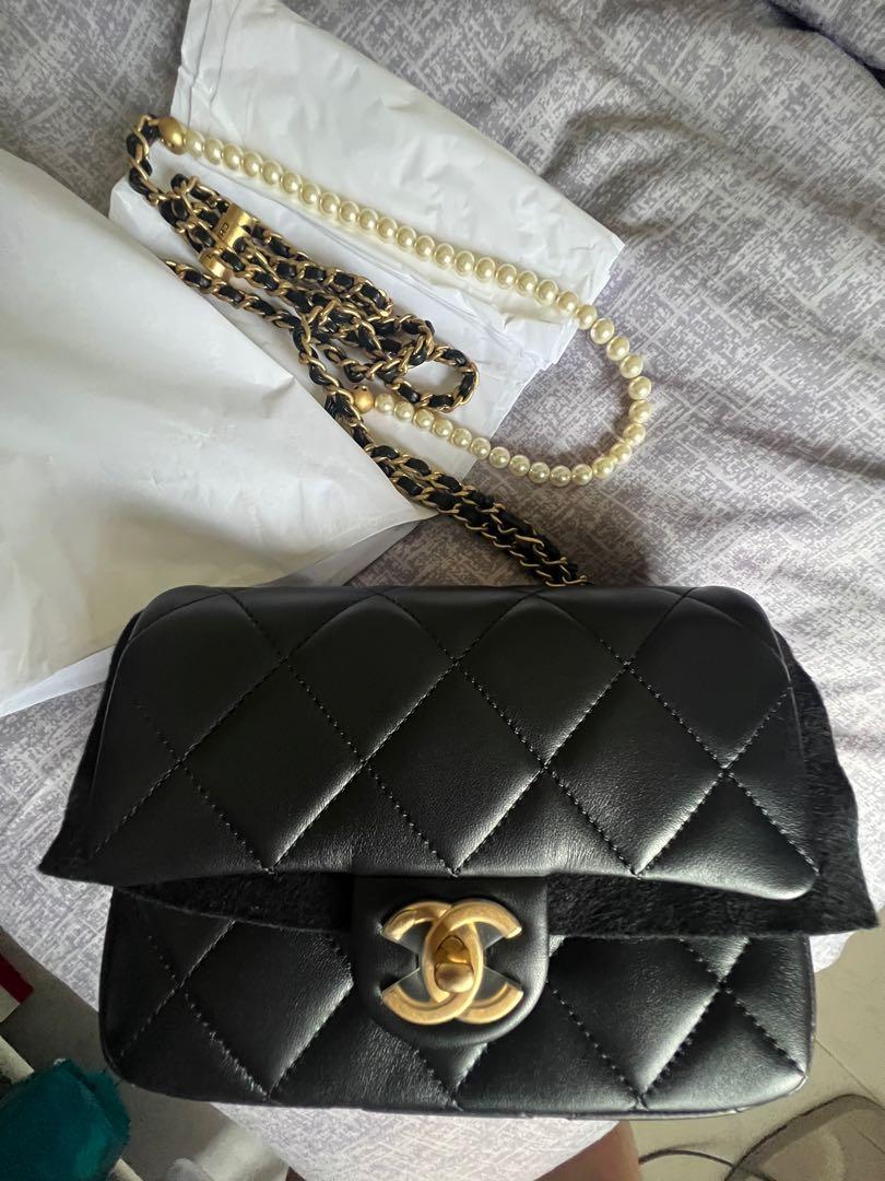 Chanel 22C with Adjustable pearl strap