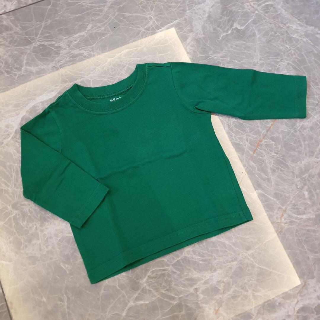 Children place green shirt long sleeve 