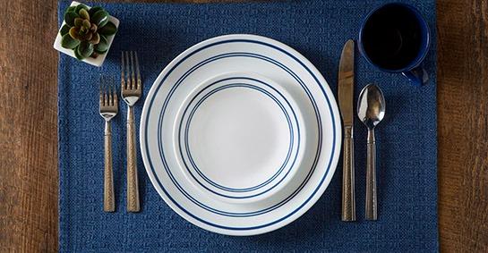 Corelle Classic Cafe Blue 16 Piece Dinnerware Set