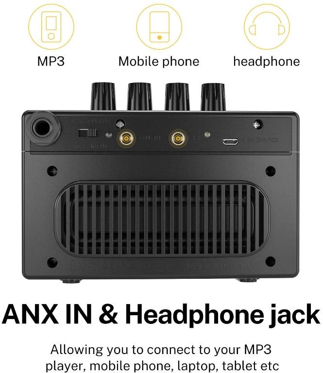 Donner Mini Electric Guitar Amp 3W Rechargeable Small Guitar Amplifier