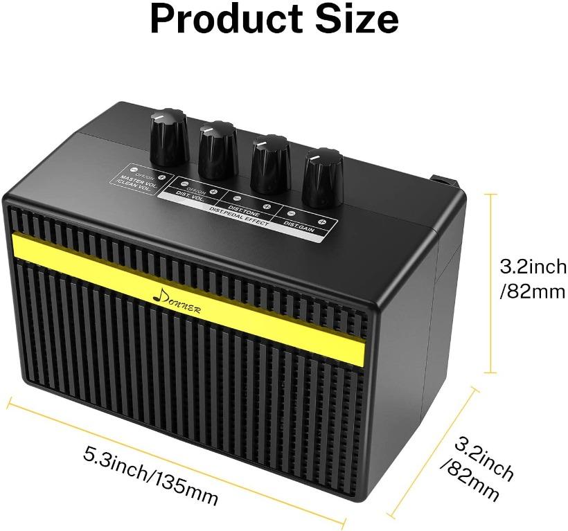 Donner Mini Electric Guitar Amp 3W Rechargeable Small Guitar Amplifier