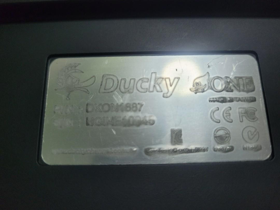 Ducky one keyboard, wooden wrist rest, monitor stand set, Computers
