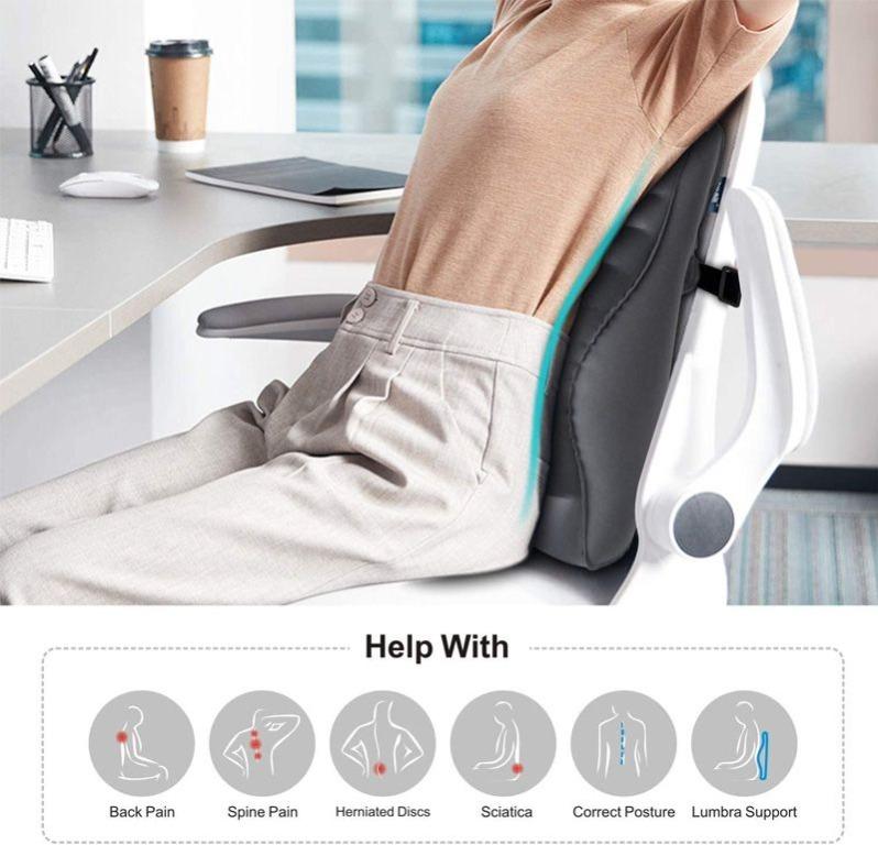 Ergonomic Spinal Back Cushion Support Lumbar Pillow Portable