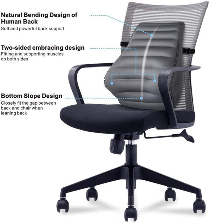 Ergonomic Spinal Back Cushion Support Lumbar Pillow Portable