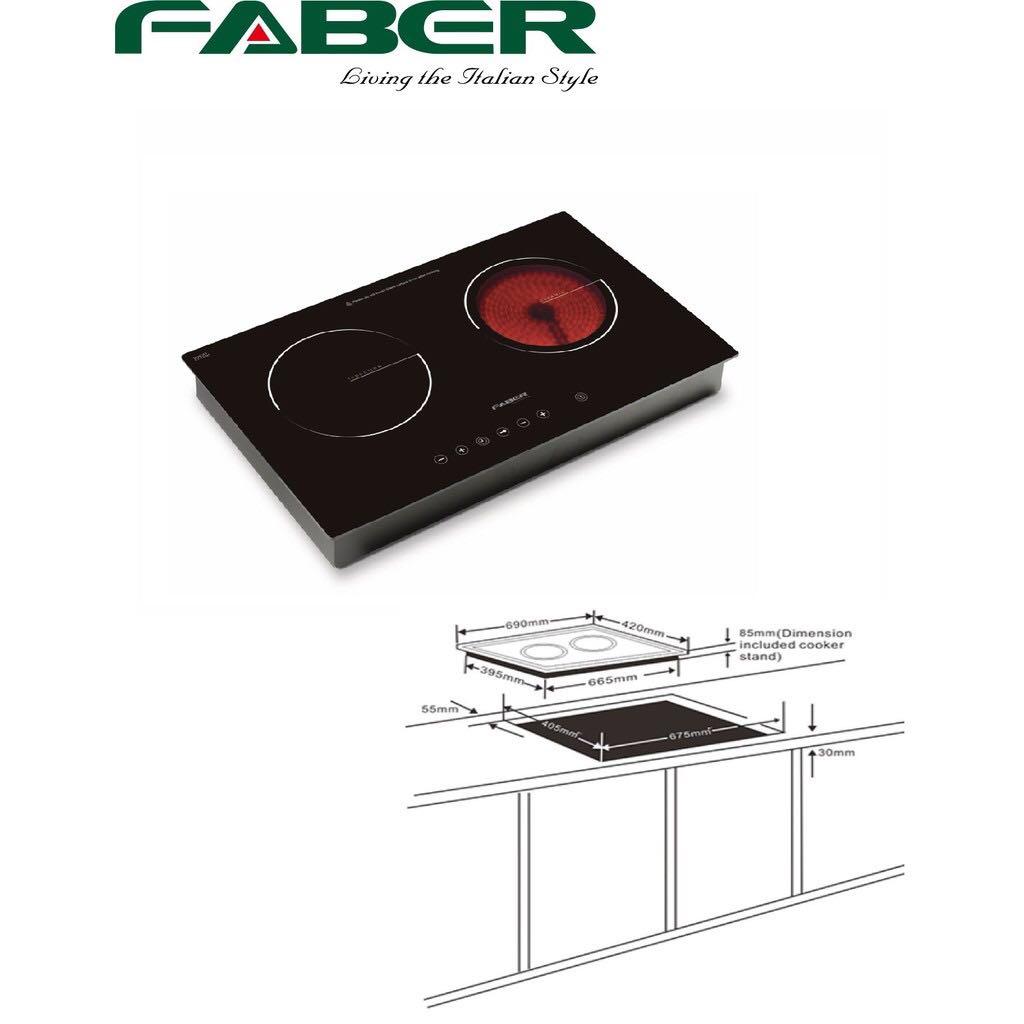FABER 2 in 1 Ceramic and Induction Cooker Hob built in type