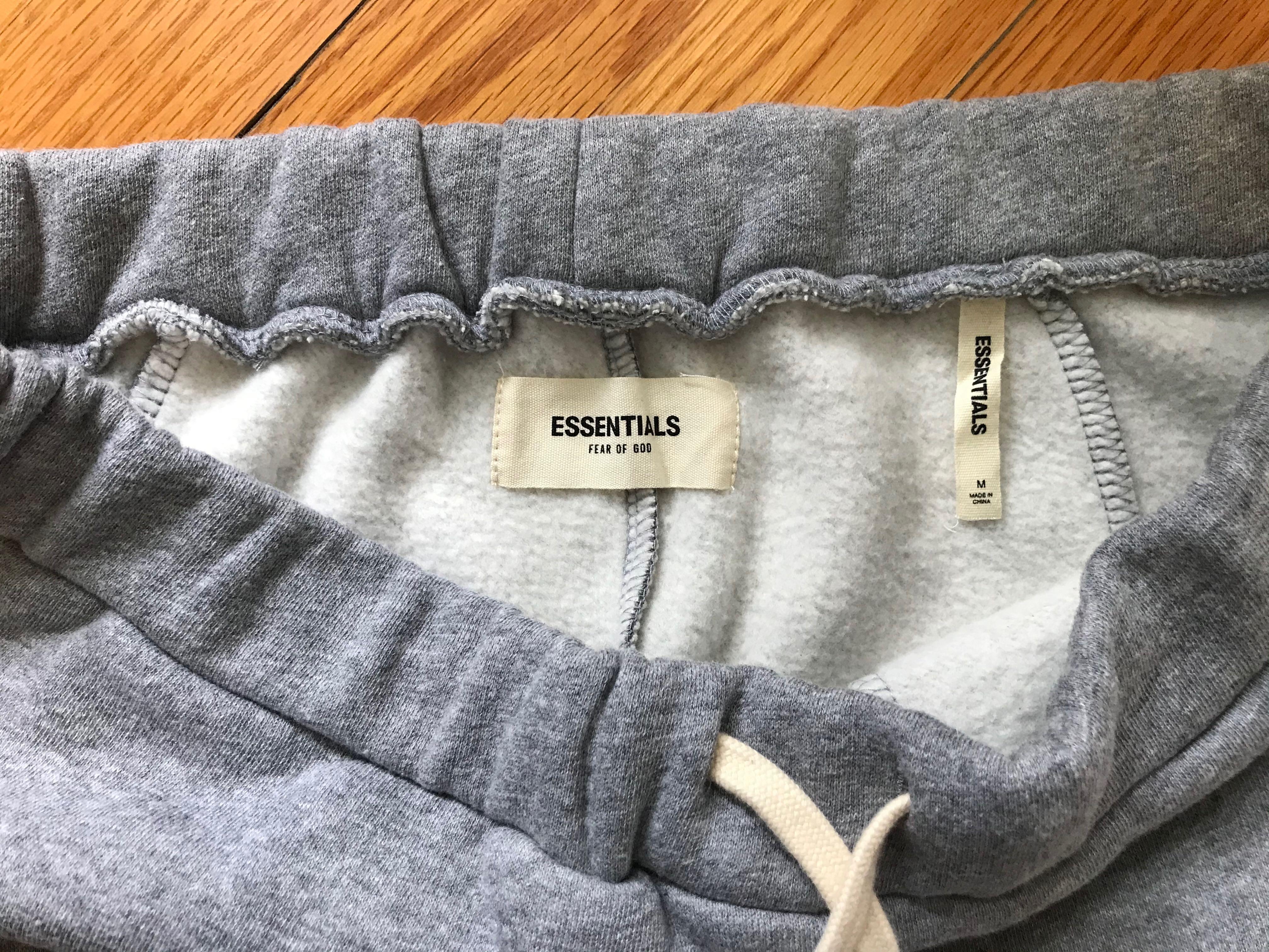 Fear of god essentials side stripe outlet sweatpants grey