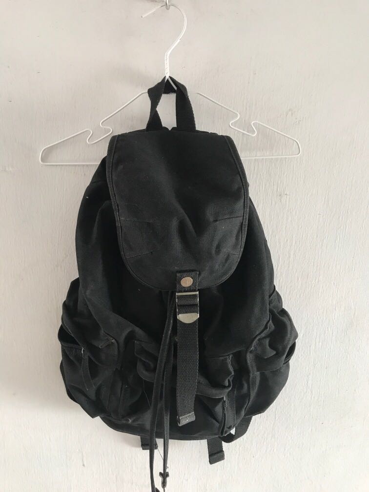 black canvas backpack