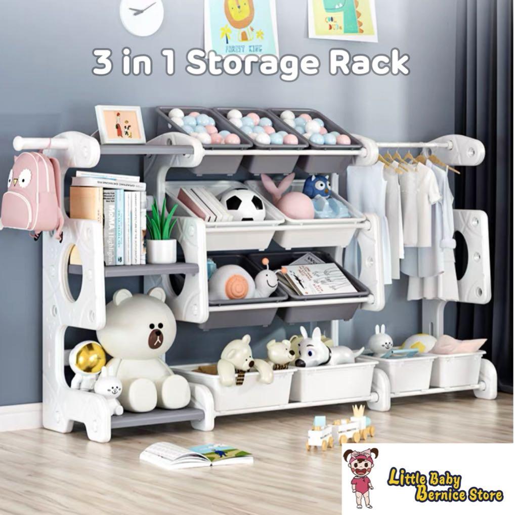 FREE DELIVERY Kids Toys Storage Organiser Bookshelf and Clothes Hanger