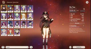genshin account 3×5* hutao + mona + skyward atlas