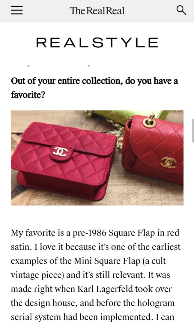 Great condition rare vintage chanel mini square in red satin and