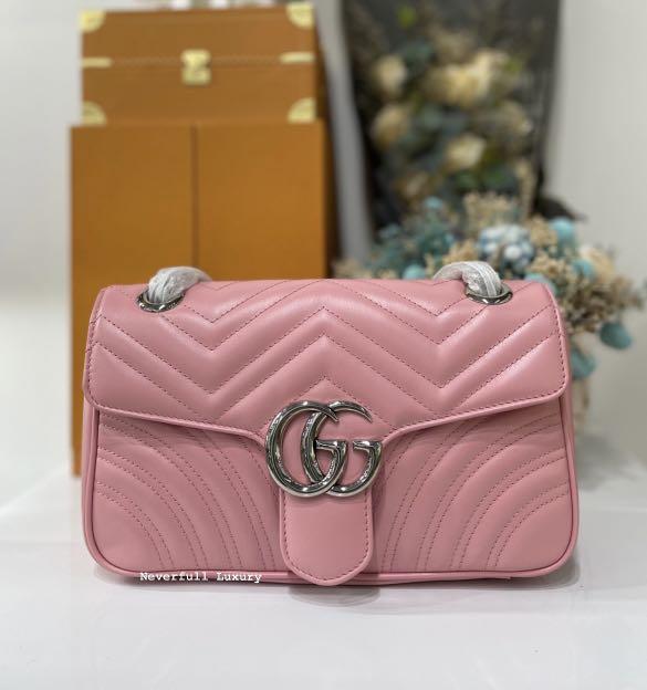 Gucci pink outlet quilted bag