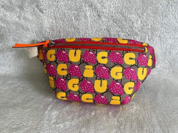 Gucci Strawberry Belt Bag (Category: Luxury Bags & Wallets) located in Manila. Submitted by bagislifeshop (Listing ID 1129448753, Image 2). Description: ▪️Gucci Strawberry Belt Bag▪️ ☑️Available in Bacolod ✅Material: coated canvas leather ✅Size: small ✅Condition: unused ✅Inclusion: dustbag only.
