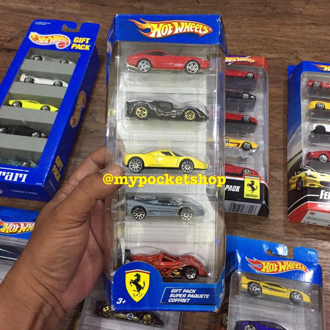 Hot Wheels FERRARI 5 PACKS ASSORTMENT Hotwheels Gift Pack