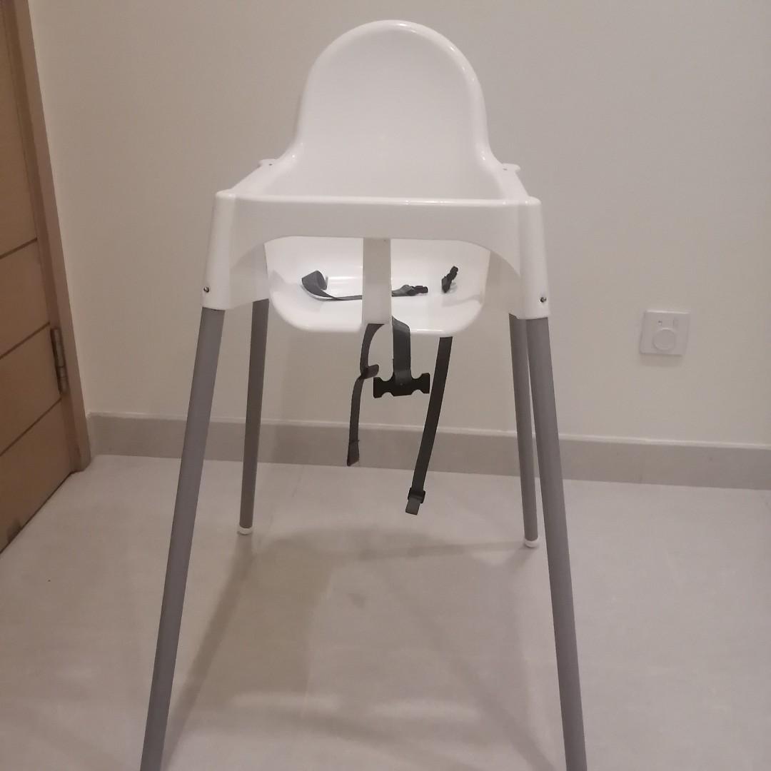 Ikea antilop white high chair with tray, Babies & Kids, Nursing