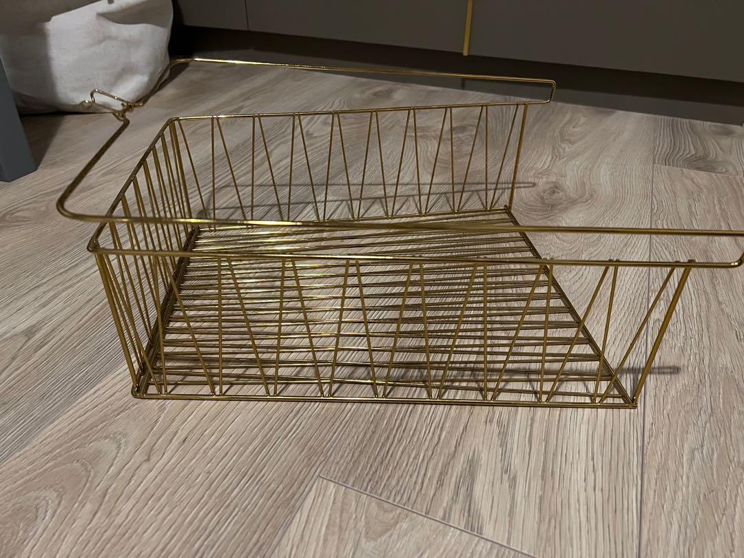 IKEA Kallax gold wire baskets (New) , 傢俬＆家居, 家居裝飾, 家居裝飾 其他 Carousell