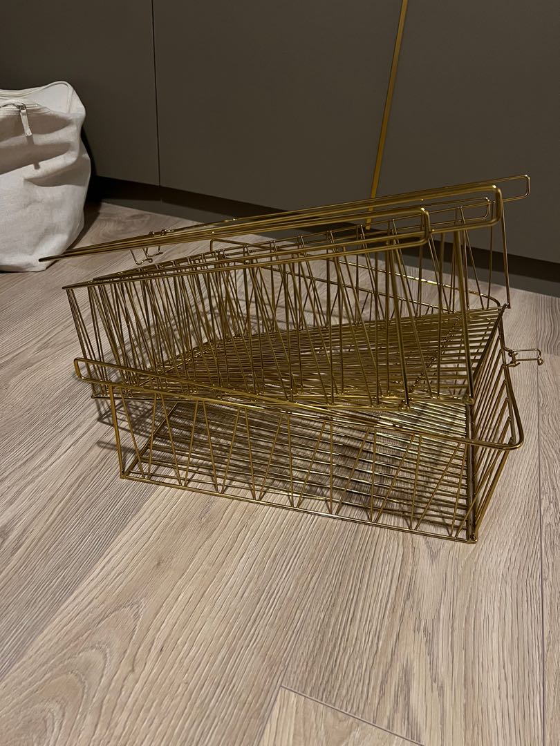 IKEA Kallax gold wire baskets (New) , 傢俬＆家居, 家居裝飾, 家居裝飾 其他 Carousell