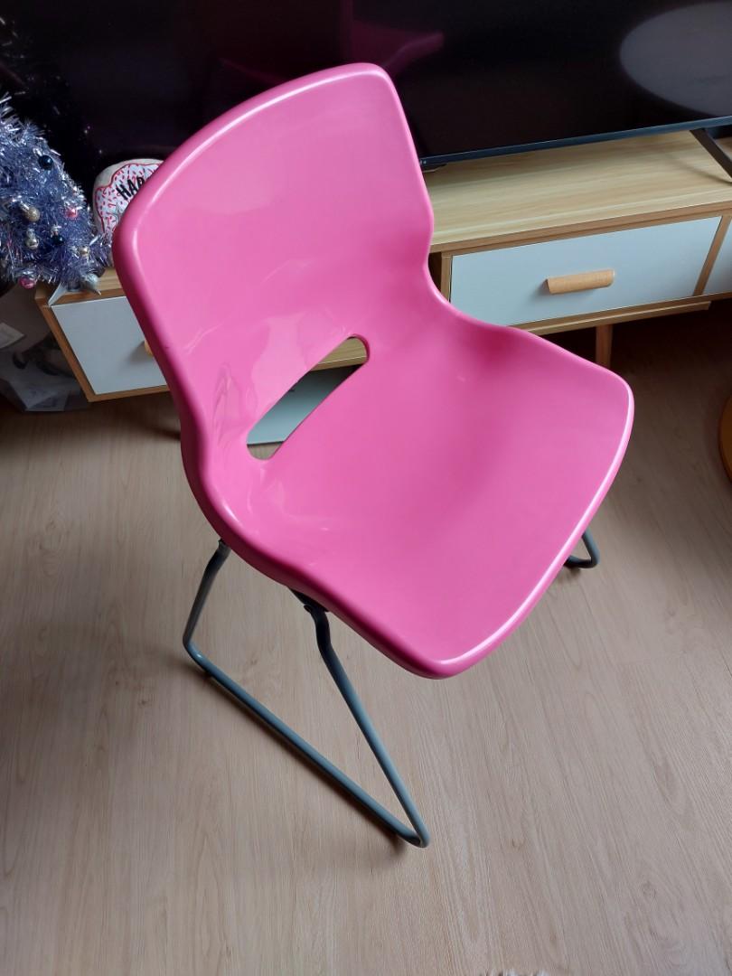 Ikea Pink Snille Chair with interchangeable legs