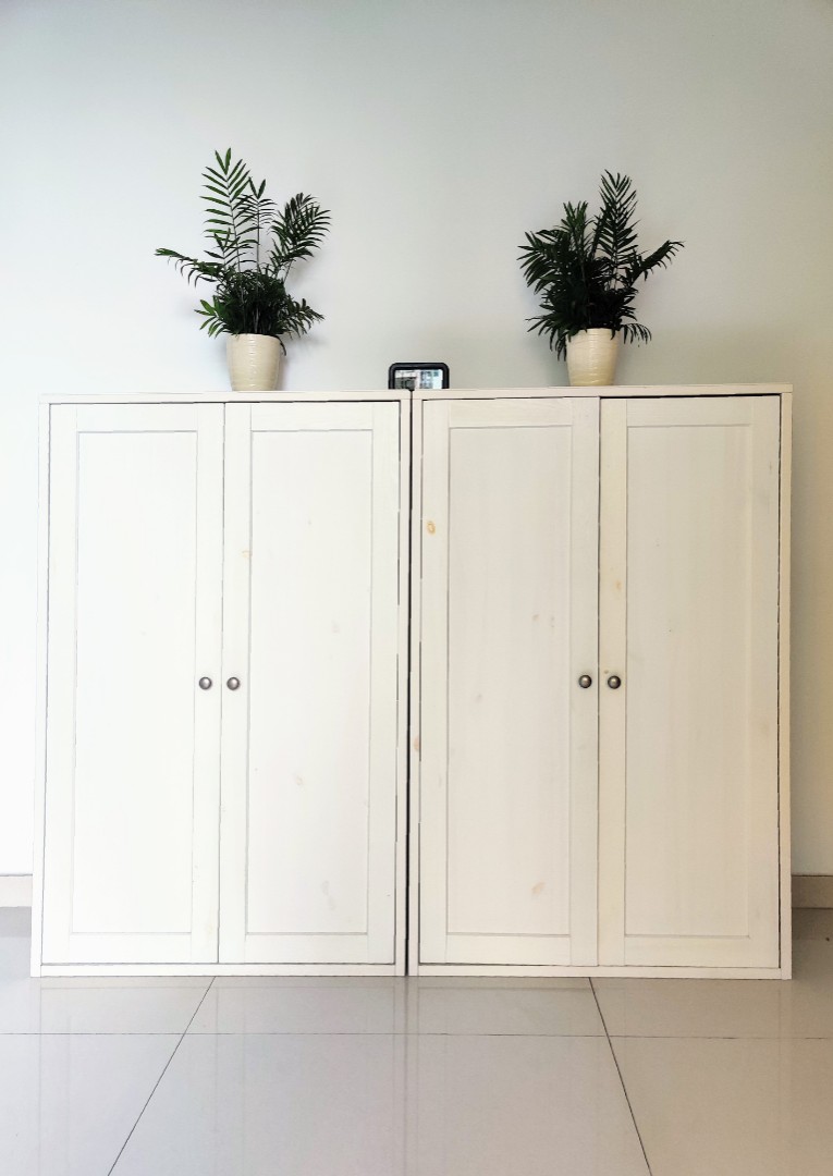 2 Ikea White Wood (can sell separately) Living Room, Storage, Furniture & Home Living