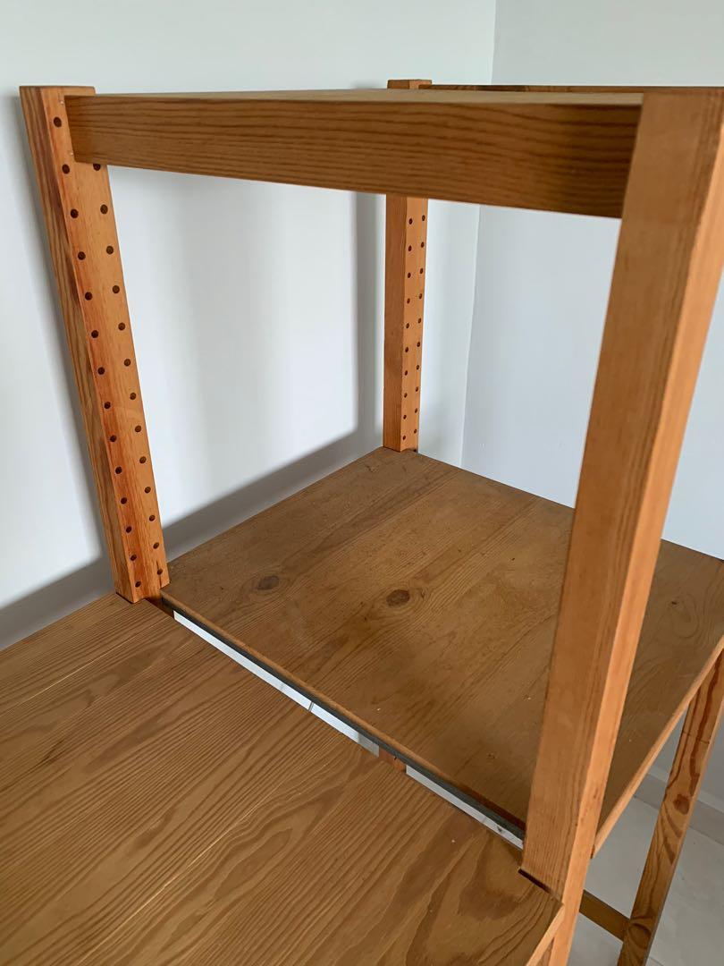 IKEA wood shelves, Furniture & Home Living, Furniture, Shelves