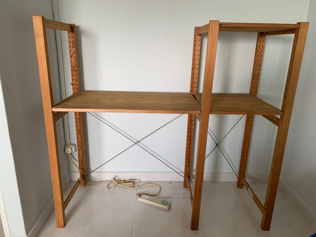 IKEA wood shelves, Furniture & Home Living, Furniture, Shelves