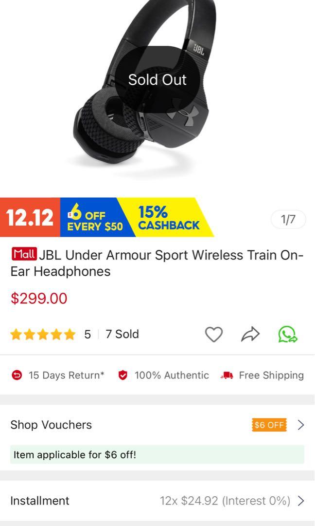 JBL UA SPORT WIRELESS TRAIN Audio Headphones Headsets on Carousell