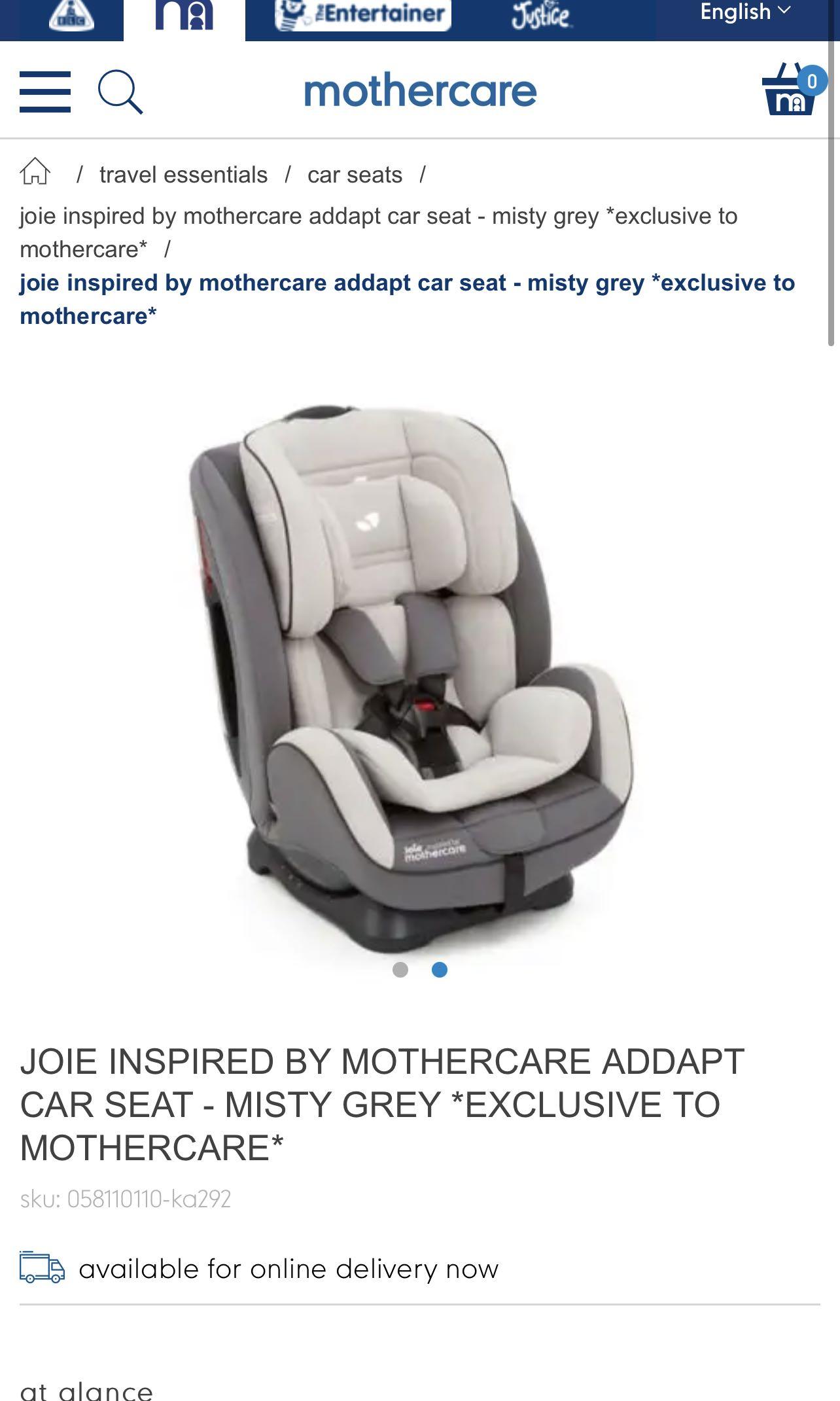 Joie by Mothercare Car Seat Babies Kids Going Out Car Seats on Carousell