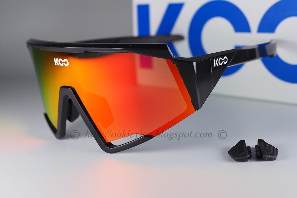 KOO Spectro Cycling Sunglasses Black Red Mirror Lenses 