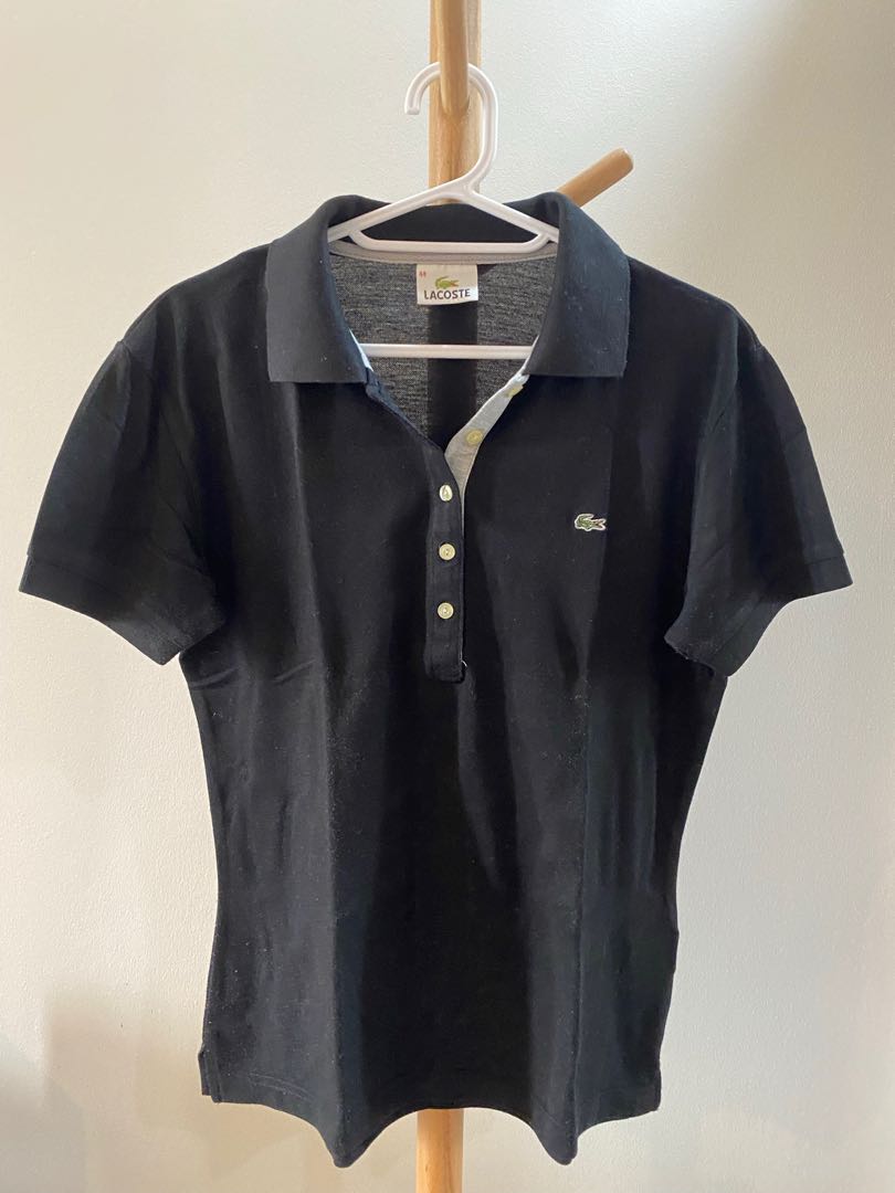 Lacoste Black Polo Shirt, Women's Fashion, Tops, Shirts on Carousell