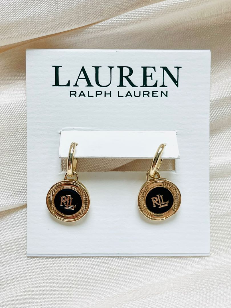 Lauren Ralph Lauren RLL Enamel Gold Tone Mini Earrings
