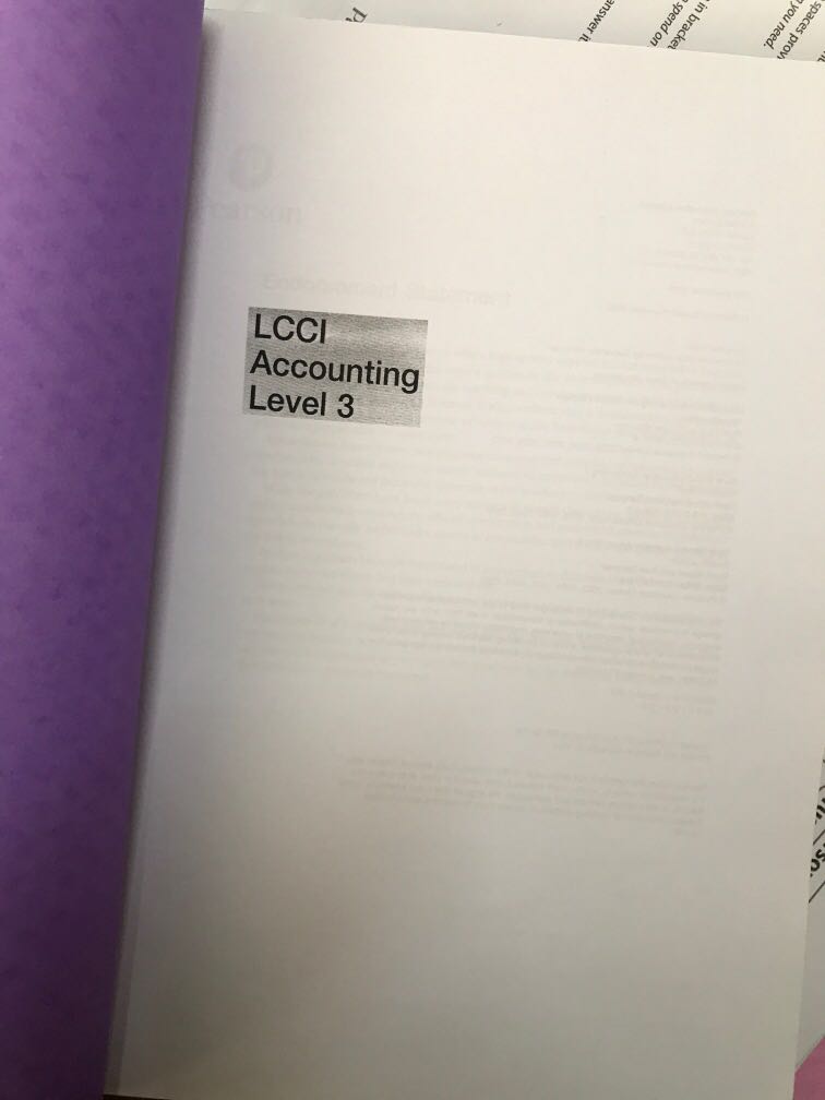 LCCI ACCOUNTING LEVEL 3, Hobbies & Toys, Books & Magazines, Textbooks