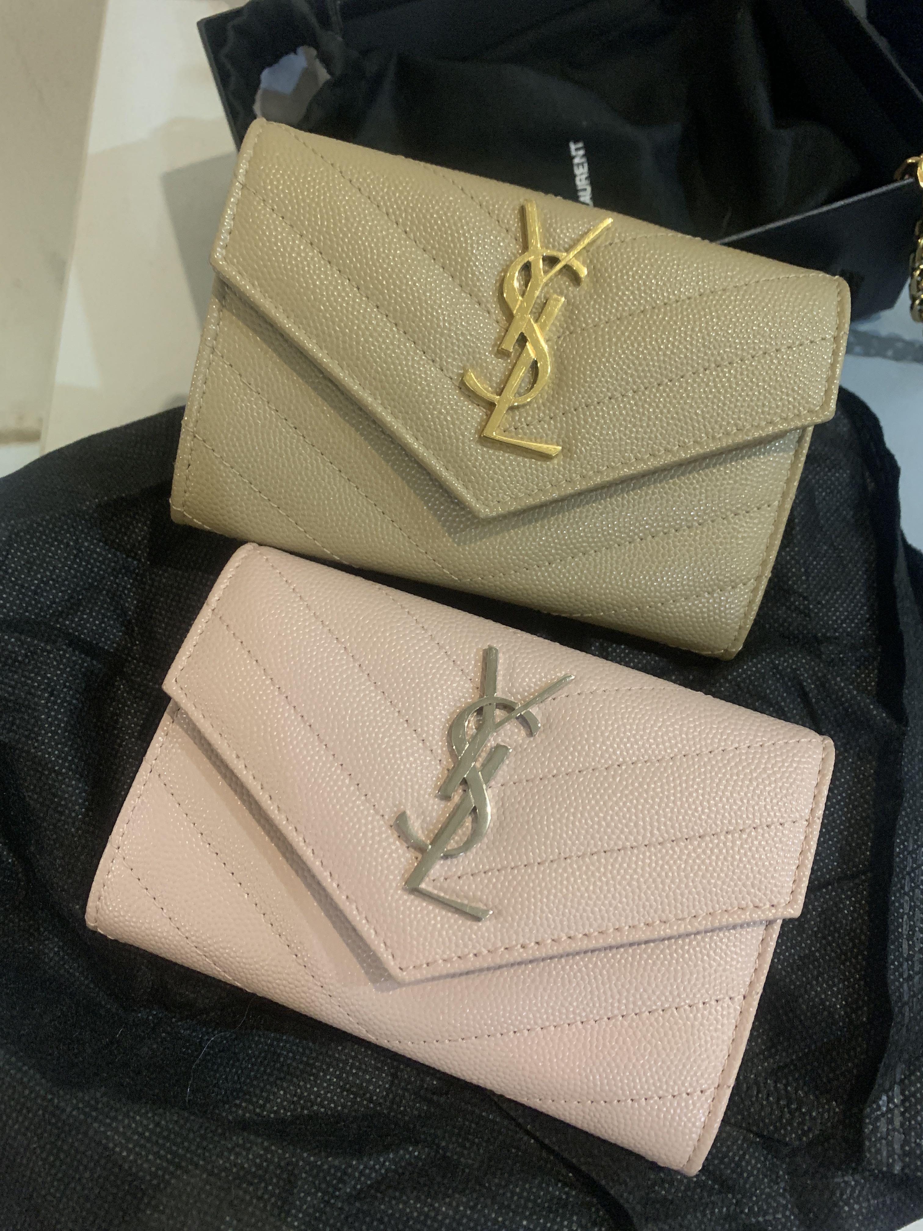 Ysl card holder with hot sale chain