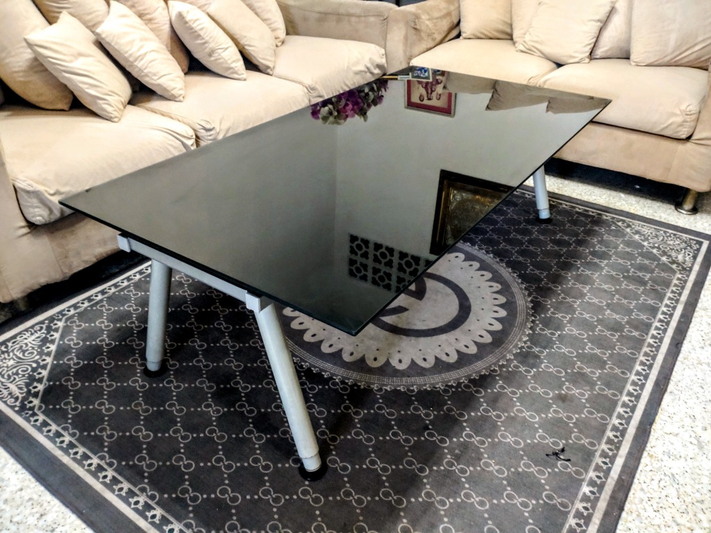 Lorenzo Sofa Set + IKEA Galant Glass Table, Furniture & Home Living