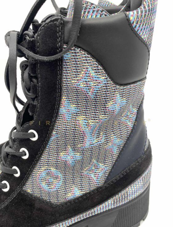 Preowed Louis Vuitton Laureate Black Monogram Platform Desert Boots (Size  36)
