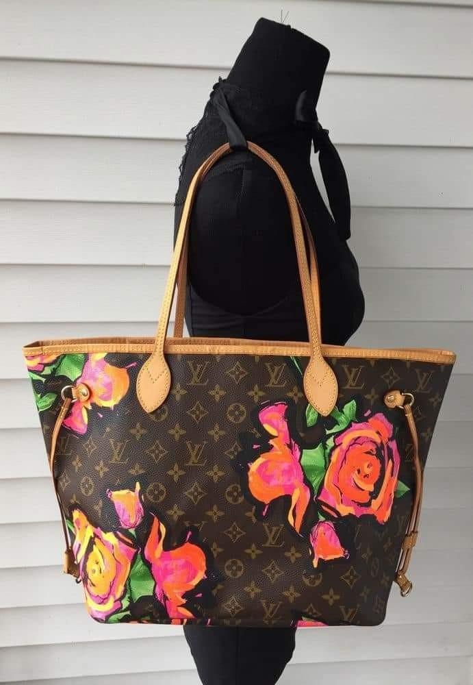 Louis Vuitton Stephen Sprouse Monogram Roses Neverfull MM Tote Bag