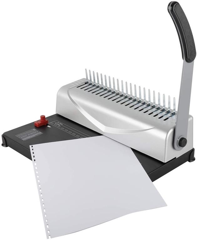 Makeasy Heavy Duty 450 Pages 21 Rectangle Hole Paper Comb Binding Machine Manual Paper Punch