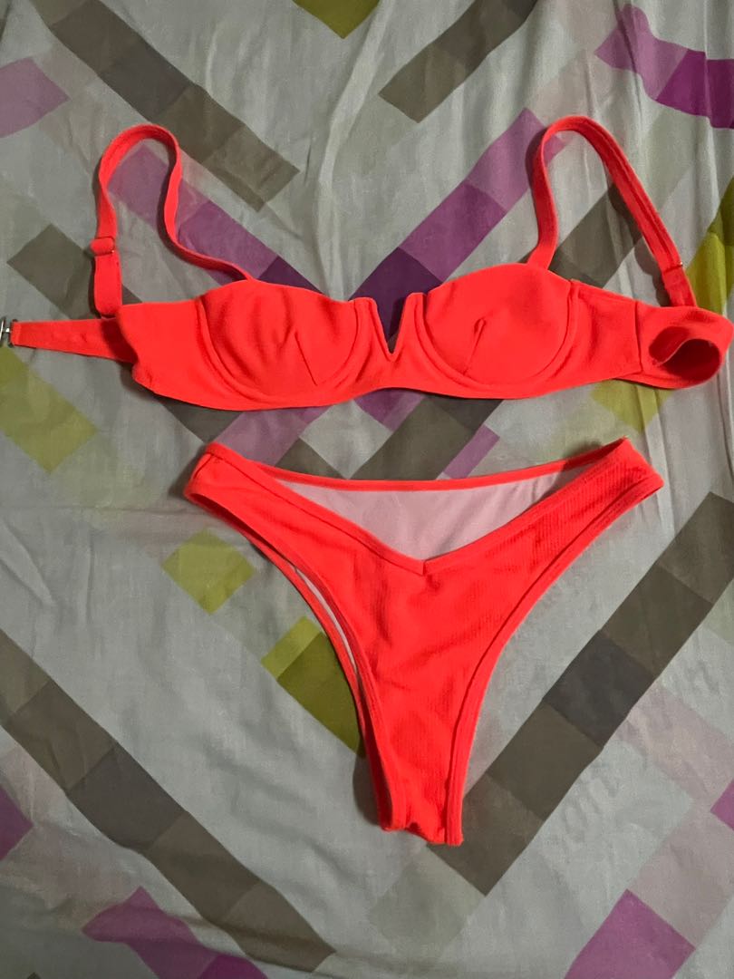 Neon Orange Bikini, Women's Fashion, Swimwear, Bikinis & Swimsuits on ...