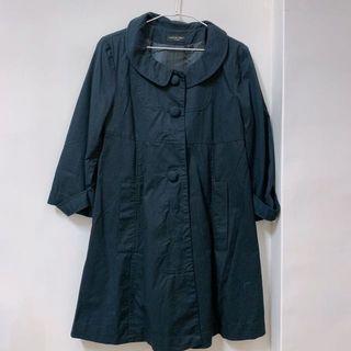 NET 圓扣寬版風衣外套 海軍藍